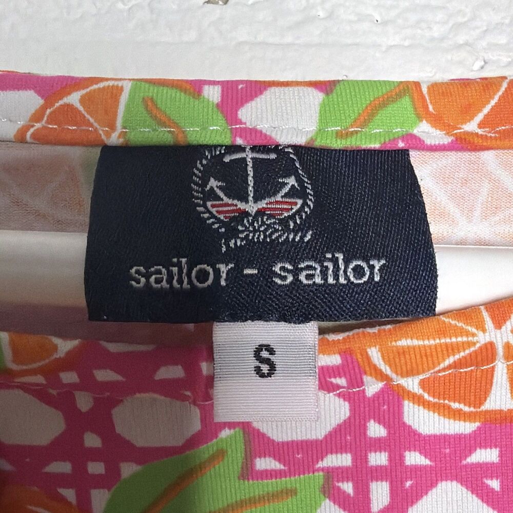 Sailor-Sailor Marina Dress Oranges S Preppy Euro Summer Coastal All-over-Fruit - Picture 3 of 5